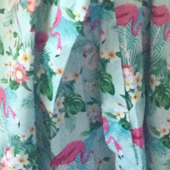 NEW 3X 4X LADY VINTAGE clothing cotton sateen pinup girl pink flamingo dress - Picture 4 of 4